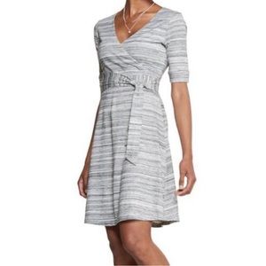 Toad&Co Grey Stripe Imogene Faux Wrap Dress